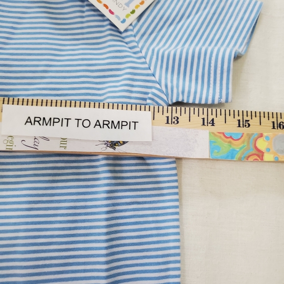 Jelly Bean/Smock Candy Size 4 Medium Blue Striped T-Shirt Cotton/Spandex NWT - Picture 5 of 7